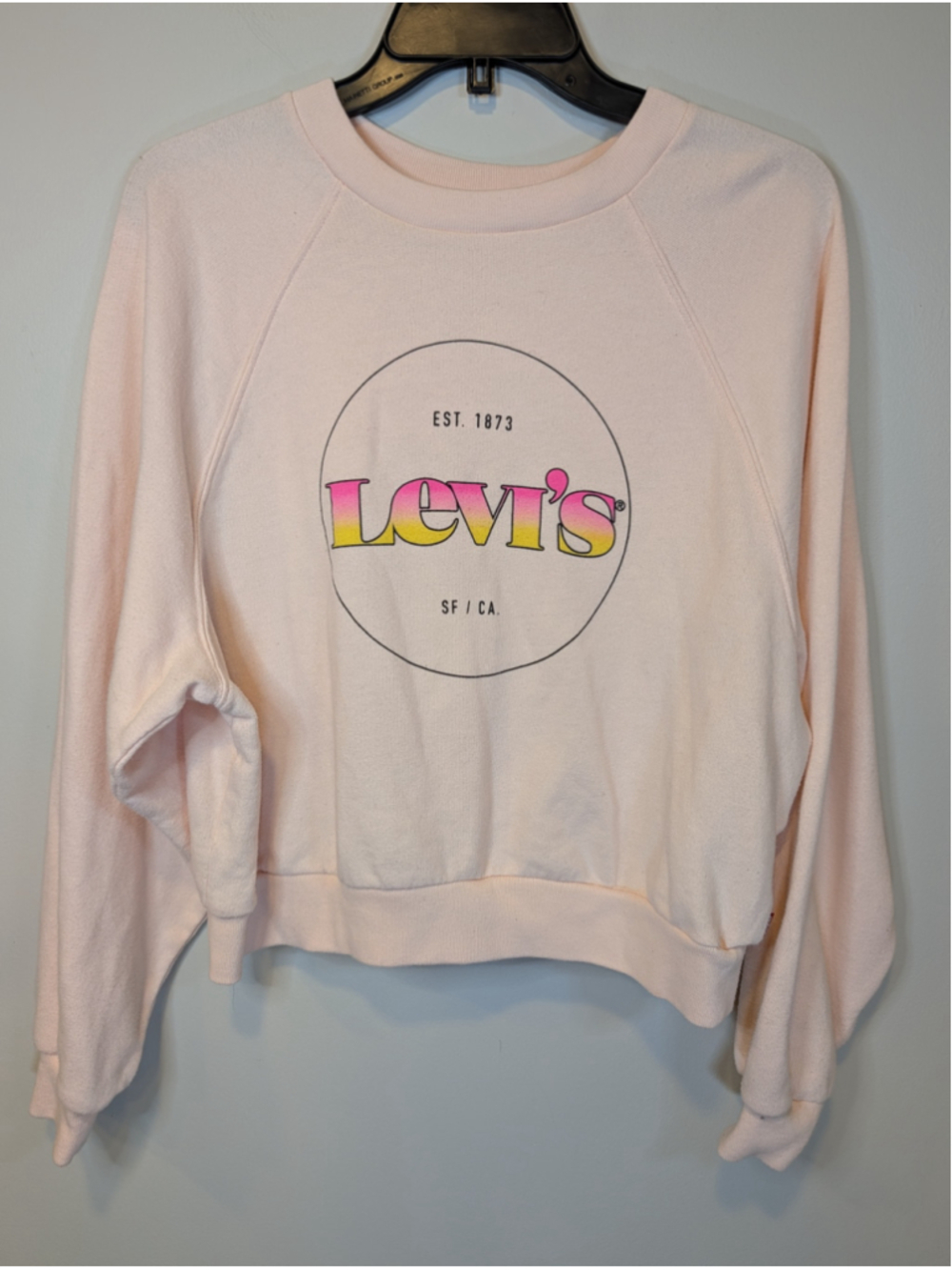 Women's Levi's Graphic Sweatshirt Size S Pink Yellow